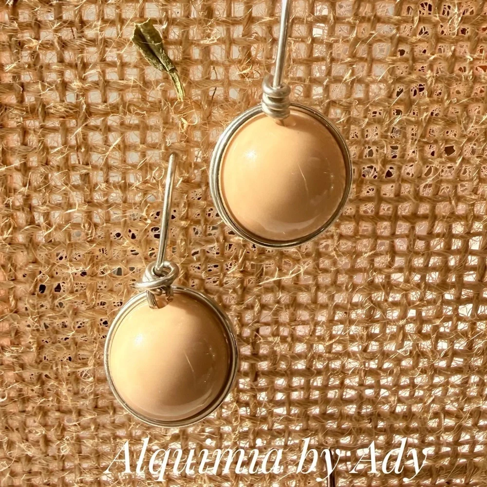 Silver Acrylic Earrings | Wire-Wrapped Statement Pair